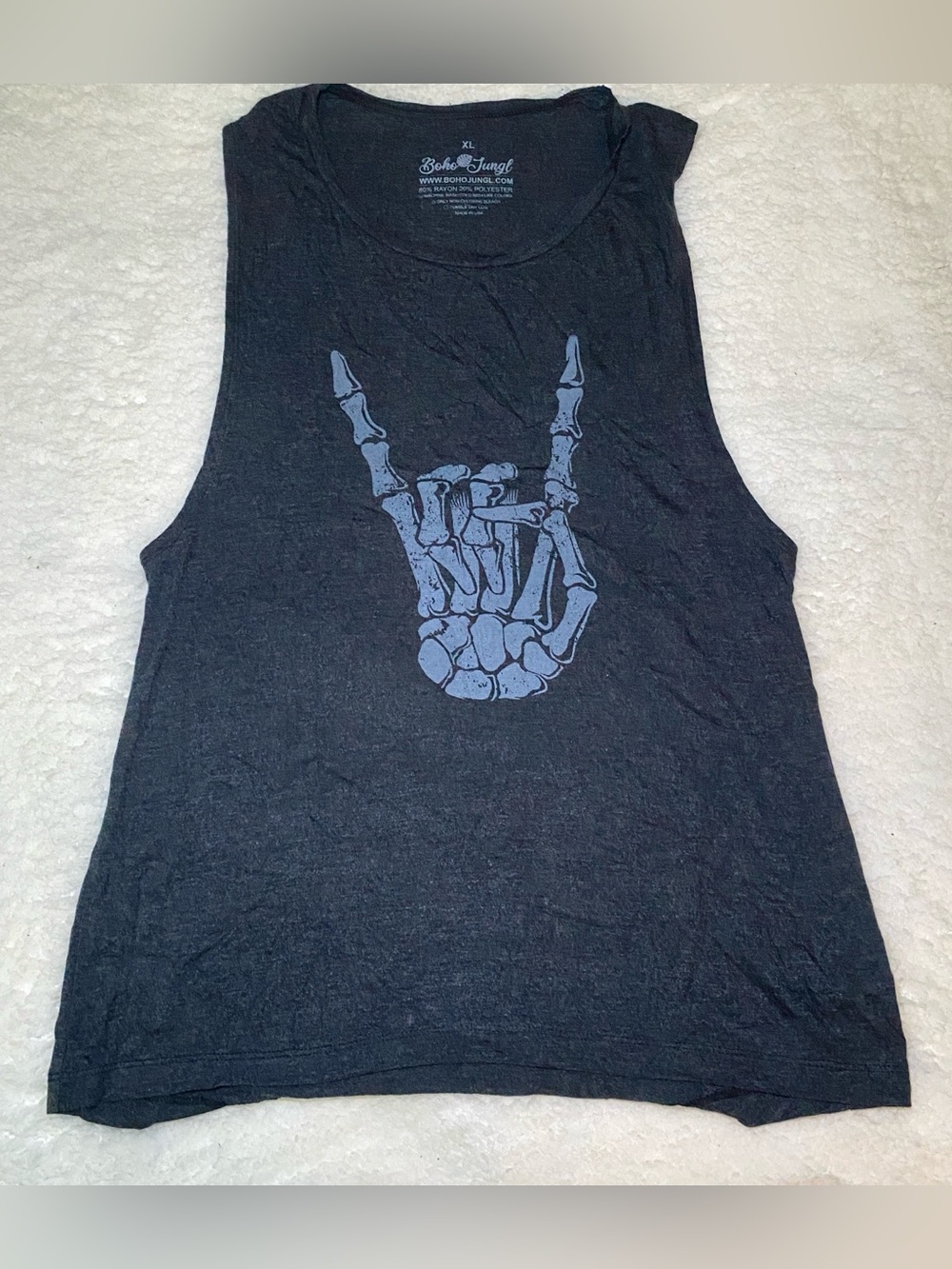 Skeleton hand graphic tank top
